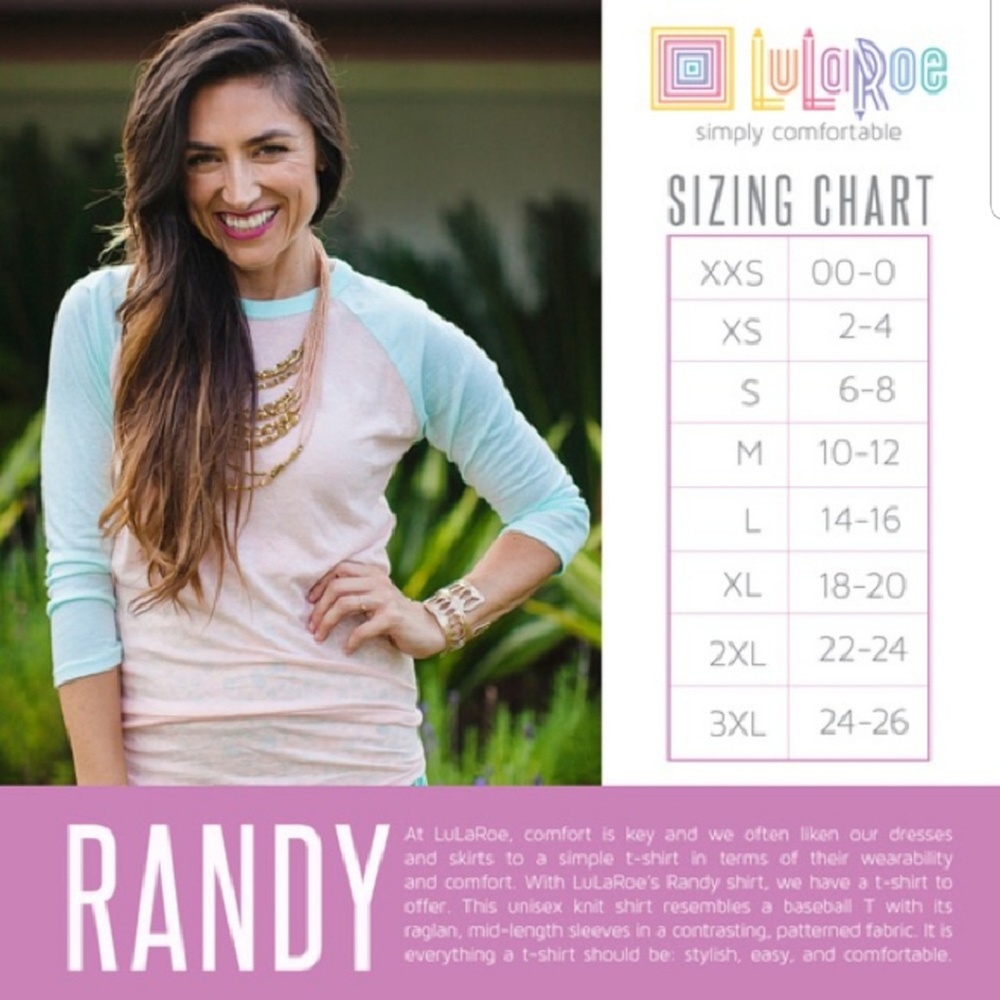 LulaRoe | Randy Tee w/ Design Size Small - Picture 7 of 8